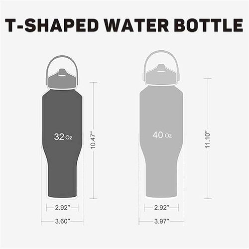 40oz Water Bottle with Powder Coated, Fit in Any Car Cup Holder, Water Bottle with Straw Lids, Stainless Steel Insulated Water Flask Double Wall Leak-proof BPA Free to Keep Cold&Hot