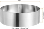 HARFINGTON Round Cake Ring 6 x 2 Inch Seamless Stainless Steel Pastry Mousse Dessert Ring Mirror Coating for Baking Cooking Making Tool