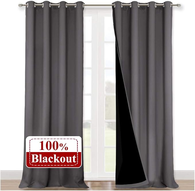 NICETOWN 100% Blackout Blinds, 52 inches x 102 inches, Laundry Room Decor by NICETOWN