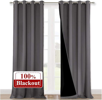 NICETOWN 100% Blackout Blinds, 52 inches x 120 inches, Laundry Room Decor by NICETOWN