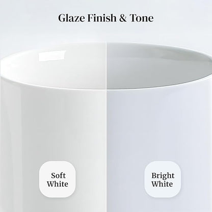 DOWAN 9.75" Pasta Bowls Set of 4, Large Shallow White Ceramic Salad Bowls, 50oz Wide Dinner Bowls for Pasta, Soup, Salad & Stew, Microwave & Dishwasher Safe, Housewarming Gift(Soft White)