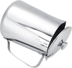 Stainless Steel Milk Frothing Pitcher, Stainless Steel Coffee Cup Mug Milk Frothing Pitcher Jug with Lid for Latte Coffee Art for Office Kitchen with handle(1500ML)