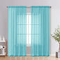 Aqua Sheer Curtains 78 Inches Long 2 Panels by OVZME