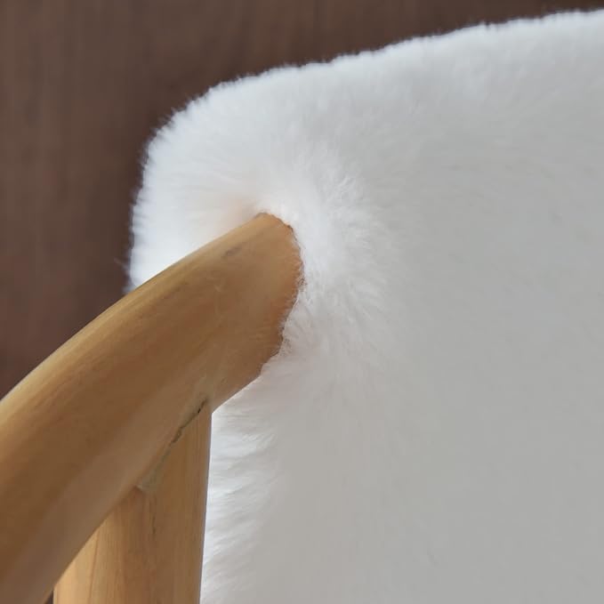 ORINOVA White Faux Fur Rug 5x7 Rugs - Image 3