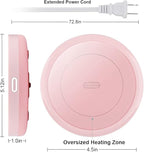 BESTINNKITS Smart Coffee Set Auto On/Off Gravity-induction Mug Office Desk Use, Candle Wax Cup Warmer Heating Plate (Up To 131F/55C), 14oz (Pink Set)
