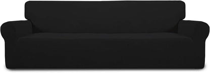 Easy-Going Stretch 4 Seater Oversized Sofa Couch Cover Black | 1-Piece Extra by Easy-Going