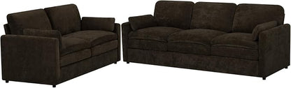 Comfy Chenille Sofa Set with Well-Filled Pillows, Modern 3 Seater and Loveseat - Image 8