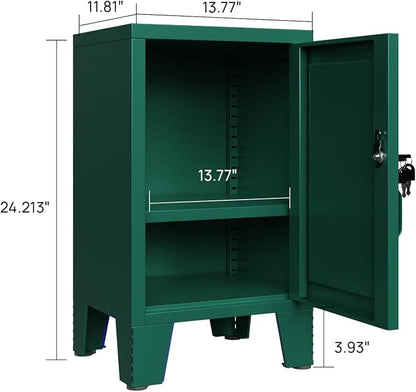 ALBAD Metal Nightstand with Lockable Cabinet, Compact Mini Locker Bedside Table - Image 3