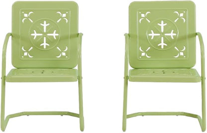 Crosley Furniture Azalea 2-Piece Outdoor Chair Set, Vintage Retro Metal Patio - Image 4