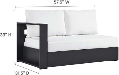 Modway Tahoe Aluminum 3-Piece Outdoor Patio Furniture Gray White, Modular - Image 2