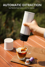 portable coffee maker15 Bar Mini Coffee Maker USB-C & Car Charger, Lightweight Espresso Maker (White)