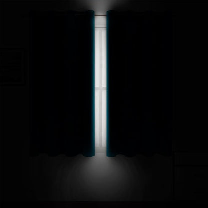 Blackout Curtains 66 x 54 Inch Long Teal Curtains Set of 2 Panels Room - Image 3