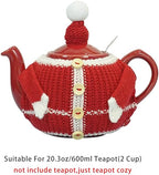 Tea Cozy Suitable for a 600ml,20oz Tea Pot,Teapot Warmer -100% Acrylic Fibers Filling,Two Piece (Christmas)