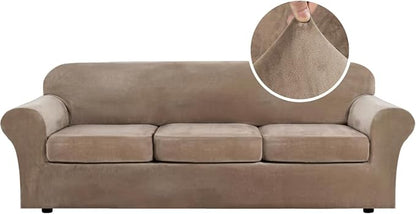 H.VERSAILTEX High Stretch Sofa Slipcover 4 Piece Cover Velvet Furniture by HVERSAILTEX
