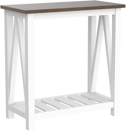ChooChoo Farmhouse End Table Set of 2, Rustic Vintage Narrow End Side Table - Image 4