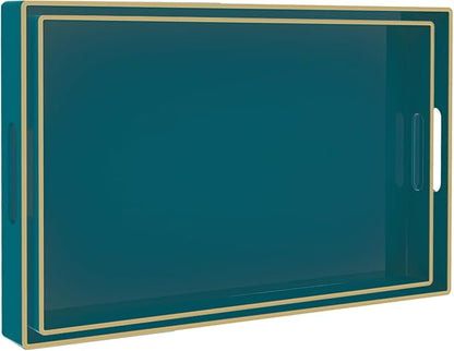 MAONAME Green Serving Tray Set of 2, Plastic Decorative Tray by MAONAME