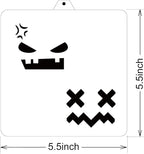 Halloween Ghost Faces Cookie Cutter and Stencil Set Bundle Kit PYO Cookies Paint Your Own Diy Bakery Fondant Sugar Happy Birthday Wedding Baby Candle Kids Painting Coloring Pages Comb (Ghost Faces)