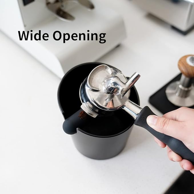 watchget Coffee Knock Box - 4.8 Inch Shock-Absorbent Barista Style Espresso Dump Bin with Removable Knock Bar and Non-Slip Base, Durable Coffee Bin for Home and Cafe