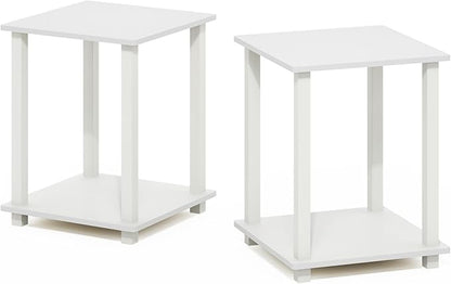 Furinno Simplistic Side Table Set of 2, 2-Tier Square Modern End Table - Image 6