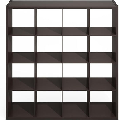 Furinno Simple Cube Storage Organizer, 16-Cube Display Shelf, Open Back - Image 7