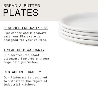 Made In Cookware - Set of 4 - Bread and Butter Plates - White - Porcelain England