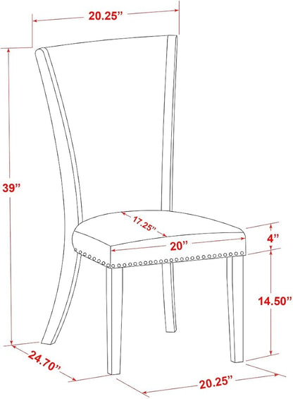 East West Furniture VEP8T24 Verona Parson Dining Chairs - Image 8