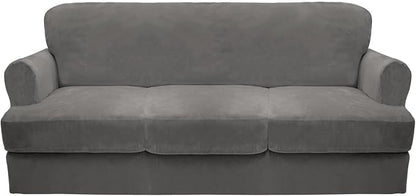 CUCRAF T Cushion Sofa Cover 4 Piece Slipcovers, Soft Thick Velvet Couch Cover by CUCRAF