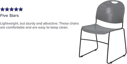 Flash Furniture 5 Pack HERCULES Series 880 lb. Capacity Gray Ultra-Compact - Image 6
