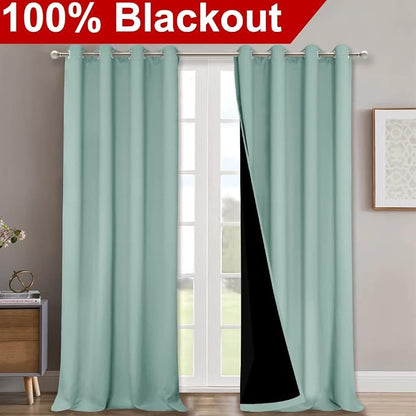 NICETOWN Full Shading Curtains for Windows, Super Heavy-Duty Black Lined - Image 2