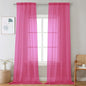 Hot Pink Sheer Curtains 96 Inches Long 2 Panels by OVZME
