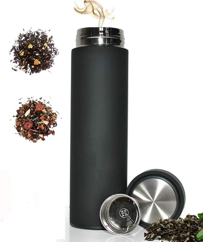 17 oz Car Logo Black Frosted Travel Mugs & Tumblers Vacuum Insulated Stainless Steel Thermal Bottle Fashion Business Thermal Cup for Hot or Cold Drink Coffee Or Tea (fit Maserati)