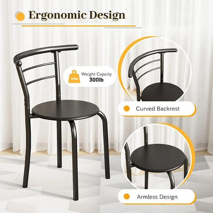 Shahoo 3-Piece Wooden Dining Table Set, Kitchen Breakfast Nook Sets - Image 6