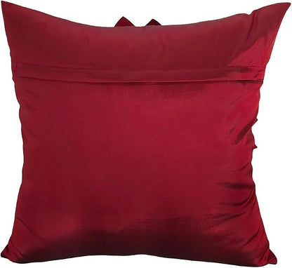 Burgundy Accent 3D Flower Decorative Throw Pillow Covers - Image 9