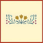 Rosemaling Patterns 24, 26, 27, 29 and 30 Stencils - Set of 5 Motifs - 4" x 1.5" each - Rose-painting - Scandinavian decorative folk painting - Mylar plastic stencil - The Artful Stencil