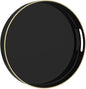 MAONAME Black Decorative Tray for Coffee Table, Modern Round Serving Tray by MAONAME