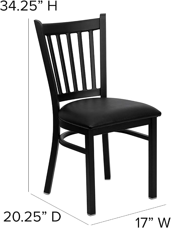Flash Furniture Hercules Series Vertical Back Metal Restaurant Chairs, - Image 3