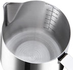 Milk Frothing Jug, Milk Frothing Pitcher Pouring Jug Espresso Cup with Measurement Inside 32oz/900ml Stainless Steel Creamer Cup for Making Coffee Cappuccino Hot Chocolate Machine