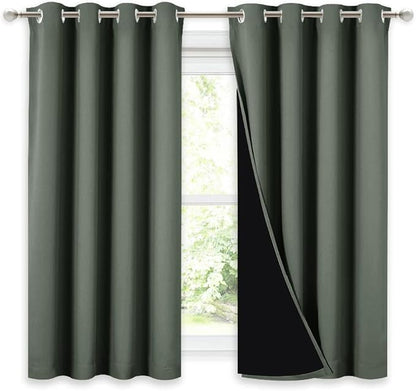 NICETOWN 100% Blackout Curtains 54 inches Long, Double-Deck Completely Blackout by NICETOWN