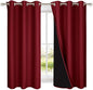 NICETOWN 100% Blackout Panels, Thermal Insulated Black Liner Curtains by NICETOWN