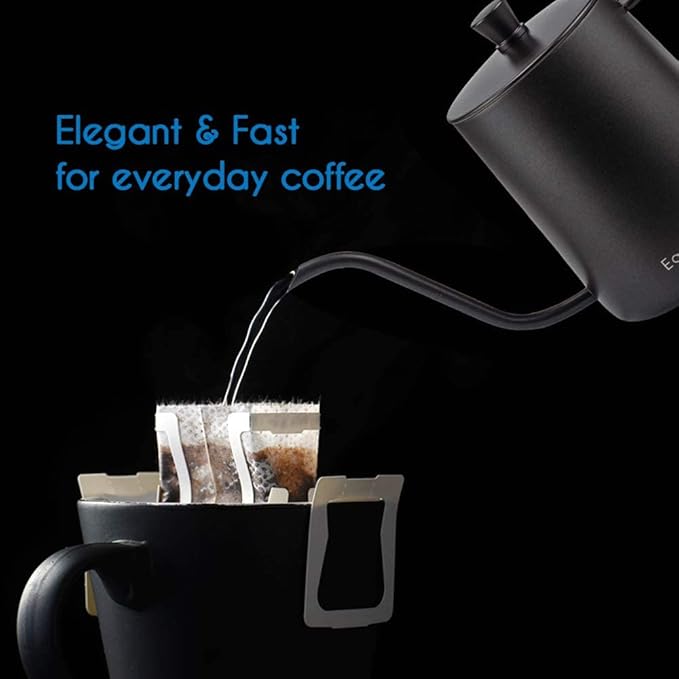 Easyworkz Gage Gooseneck Pour Over Coffee Kettle 12 oz Stainless Steel Hand Drip Coffee Pot With Long Narrow Spout