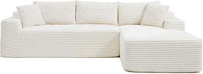 Cloud Sectional Couch, Corduroy Boneless Couches - Image 9
