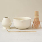 WENSHUO Matcha Kit - Premium Matcha Whisk Set with Traditional Bamboo Tools, Ideal Matcha Tea Set for Home (Crème)