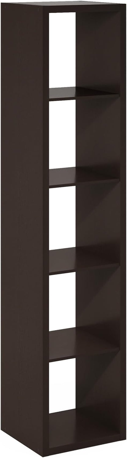 Furinno Cubicle Book Shelf, 5-Cube Bookshelf, Extra Thick Horizontally & - Image 11