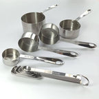 Measuring Cups and Spoons Set, 18/8 Stainless Steel Measuring Cups and Spoons Set for Kitchen & Baking, 5 MeasurE Cups &6 Long MeasurE Spoons&Leveler, Metric Measure Tools for Dry & Liquid