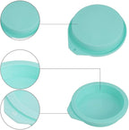 6-Pack Silicone Cake Molds 4 Inch Round Cakes Pans Green Baking Pan Set Silicone Baking Mold DIY Rainbow Cakes and Round Resin Coaster Molds, 0.8 Inch Deep (Green)