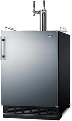 Summit Appliance 24" Wide Wine Kegerator/Refrigerator Combo, Black Interior, Caster Wheels, Residential/Commercial Use (RHD, Wine)