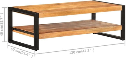 Coffee Table 47.2"x23.6"x15.7" Solid Acacia Wood, End Tables, Living Table - Image 2