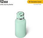 RTIC Little Journey Bottle with Straw, Insulated, Stainless Steel, Metal, Double Wall Vacuum-Insulation, Ceramic-Lined, Leak-Proof Lid, BPA-Free Water Flask for Sports, Travel, Fresh Mint