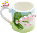 3D Flower Coffee Mug Lily of the Valley Ceramic Cup,12 oz Cute Handmade Mugs,Christmas Birthday Surprise for Friends Family or Flower Lovers (Pink Lily of the Valley)
