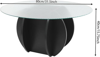 Round Glass Coffee Table for Living Room - Image 3